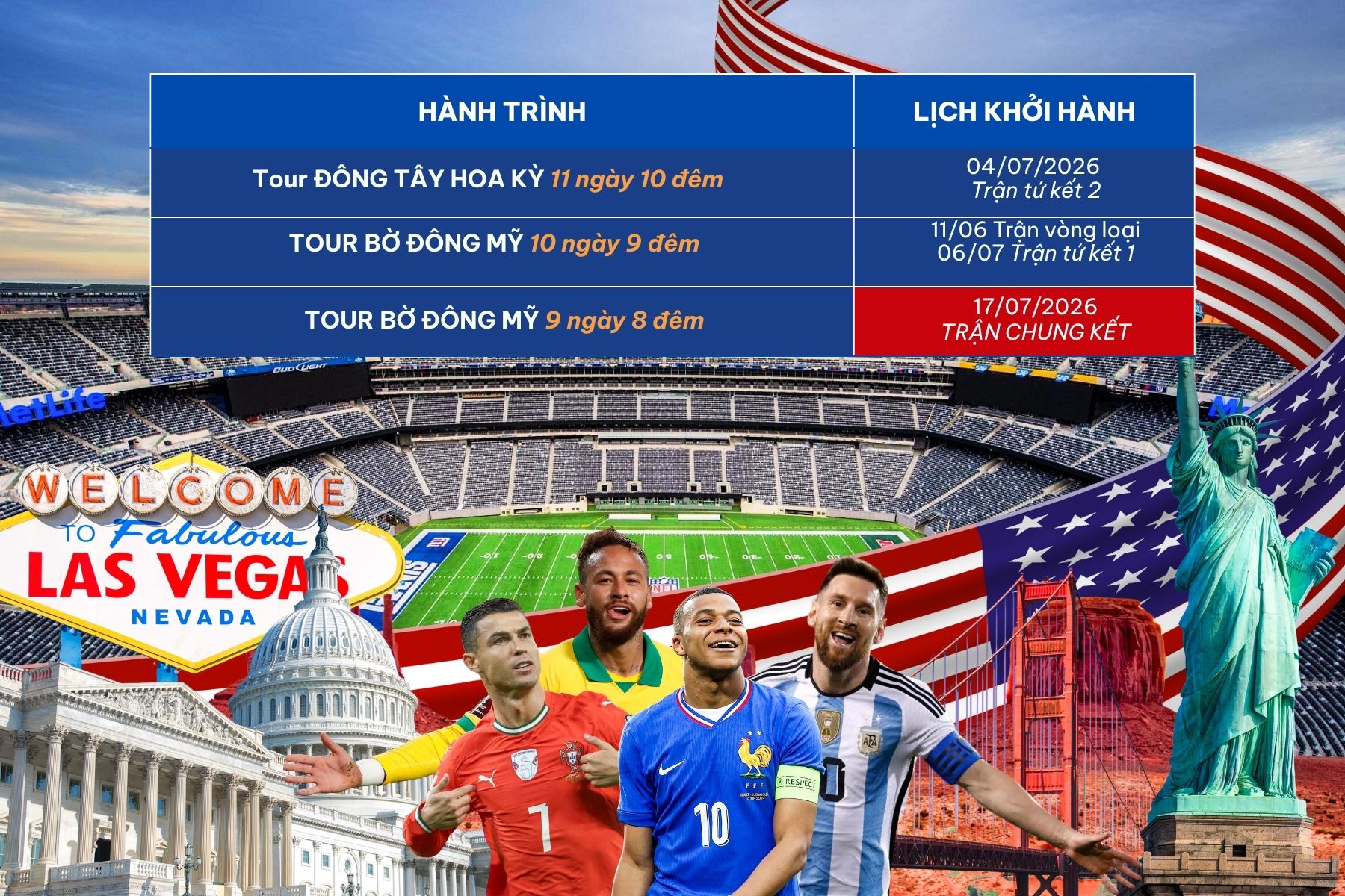 Tour Mỹ Xem World Cup 2026: Trải Nghiệm Bóng Đá Đỉnh Cao Tại Xứ Cờ Hoa