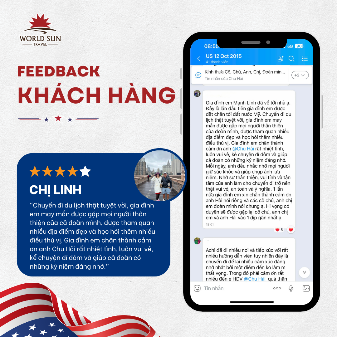 FEEDBACK CHÂN THỰC TỪ ĐOÀN KHÁCH HÀNG TOUR MỸ THÁNG 10/2025